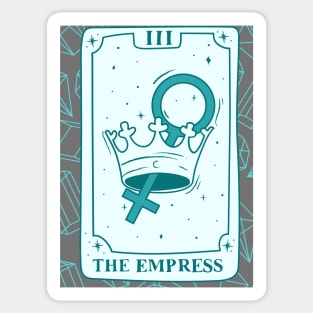 The Empress Tarot Card and Crystals Graphic Sticker